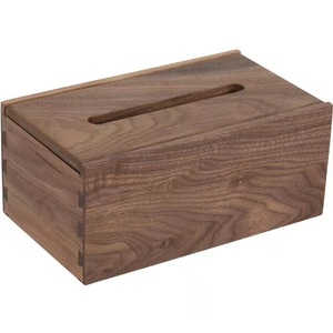 Wooden Tissue Box Black <b>Walnut</b> Wood Handmade For Living Room <b>Coffee</b> <b>Table</b> Desktop Storage - Product Image 4