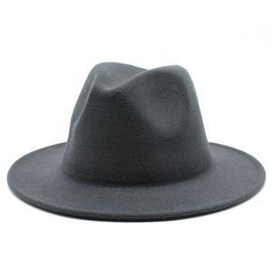 Tất cả các trận đấu rộng vành Fedora <span class=keywords><strong>Hat</strong></span> đối với phụ nữ rắn màu Len cảm thấy <span class=keywords><strong>hat</strong></span> người đàn ông mùa thu mùa đông Panama đánh Bạc Vàng Jazz cap - Product Image 6