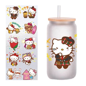 Tùy Chỉnh <span class=keywords><strong>Hello</strong></span> <span class=keywords><strong>Kitty</strong></span> KT Mèo Phim Hoạt Hình Dễ Thương Không Thấm Nước Và Trong Suốt UV Chuyển Sticker Tùy Chỉnh Tự Dính DIY Cup Nhãn - Product Image 4