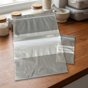 Bolsas con Cierre Hermético y Panel Transparente para Escribir, Impresión por Grabado, LDPE, para Almacenamiento de Bebidas y Agua Mineral - Product Image 3