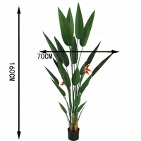 Plante artificielle Strelitzia réaliste au toucher, 180 cm, pour intérieur, extérieur, maison, bureau, hôtel