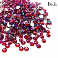 Lot de 1440 strass Light Siam AB SS6 SS10 SS16 SS20 à dos plat, non thermocollants, pour la beauté des ongles et les vêtements