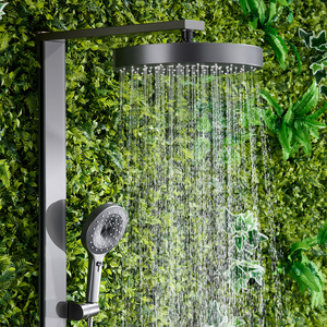 Couleur gris pistolet Tuyau de douche carré à 4 fonctions Affichage numérique Thermostat tempéré Ensemble de robinet de douche piano - Product Image 3