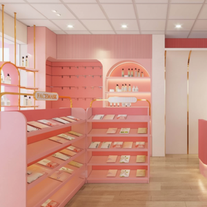 Estante de exhibición de cosméticos comercial de último estilo, quiosco de muebles de madera para tienda de centro comercial, escaparate de cosméticos de diseño Interior - Product Image 1