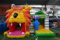Château Gonflable Combo Toboggan Le Roi Lion Parc Animalier, Meilleure Vente, Pas Cher, Populaire, Maison Gonflable