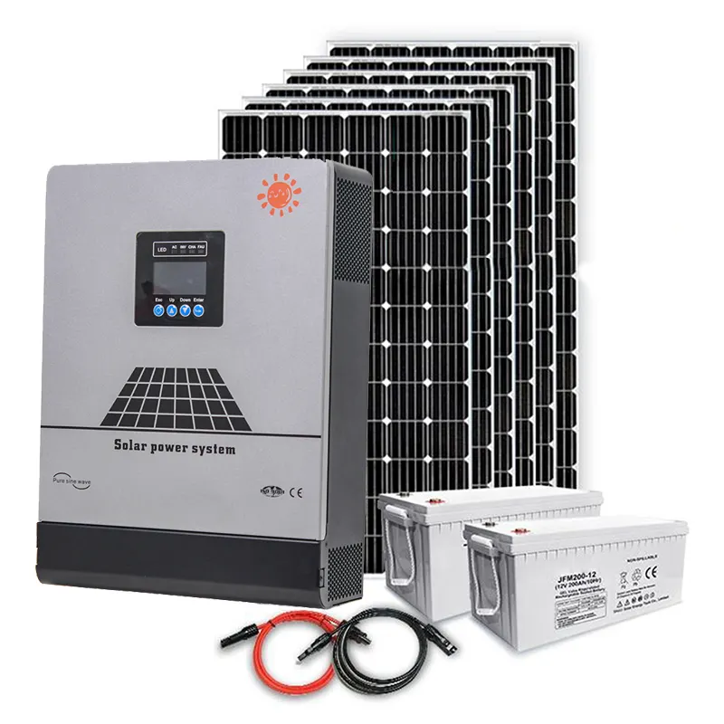 3000w 5000w all in one home 3kw hybrid solar power system commercial use solar energy off grid system
