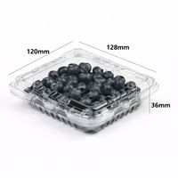Emballage personnalisé en PET transparent pour fruits, boîte d'emballage ventilée pour myrtilles, fraises et produits frais avec couvercle