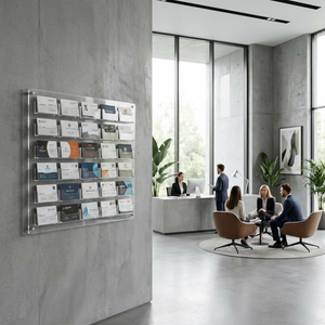 Hanging Rivista Rack A Parete Giornale Acrilico Brochure Holder - Product Image 2