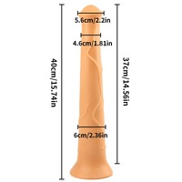 Superbe Dildo Animal en Silicone Noir Géant de 40 cm pour l'Éjaculation