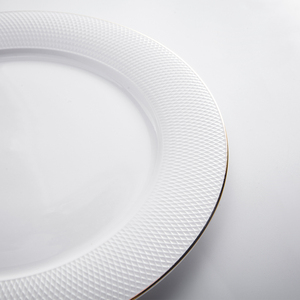 Fournisseurs chinois en gros de vaisselle en céramique, assiettes de base à bord doré <span class=keywords><strong>pour</strong></span> mariage - Product Image 6