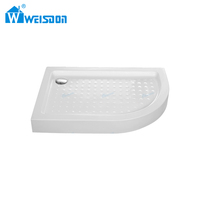 Weisdon Base de douche en acrylique blanc Durable de style africain asiatique anti-silp égouttoir d'angle