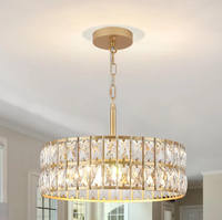 Lustre suspendu classique en fer et cristal, personnalisé, pour l'éclairage de la maison et du bureau, douille G9, hauteur réglable, provenant d'un entrepôt allemand