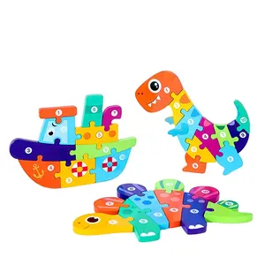 suppliers custom wooden geometric jigsaw puzzle montessori Baby Educational Shape color matching Puzzle sorter toys