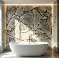Dalle de marbre de luxe Nebula, base cyan clair avec veines circulaires, marbre naturel pour mur TV, îlot de cuisine, comptoir