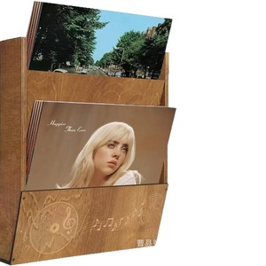 Wooden <b>wall</b>-mounted CD rack for bedroom and living room, decorative <b>vinyl</b> record storage rack made of solid wood. - Product Image 5