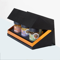 Boîtes cadeaux rigides en carton personnalisées de luxe à bas prix pour bouteilles de miel de 500 ml, emballage avec gaufrage et logo personnalisé