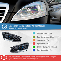 Pour Mercedes Classe S W221 2006-2013 : Nouvel ensemble de phares avant, mise à niveau vers le style Maybach avec lentille de projecteur LED