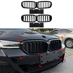 Kit de rejilla frontal para BMW Serie 5 G30 G31, plástico ABS negro, para modelos 2021, 2022 y 2023, opción de rejilla simple o doble - Product Image 1
