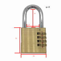 High Security 4-digit Combination Copper Password Padlock