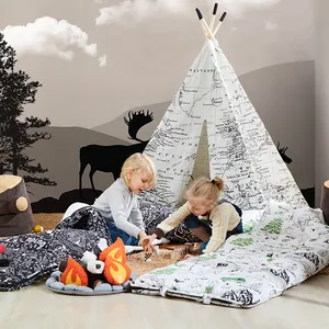 Asweets Ensemble de camping éducatif pour enfants Faire semblant de jouer à des peluches imaginaires Ensemble de fête en peluche pour feu de camp et dormir pour jouets éducatifs