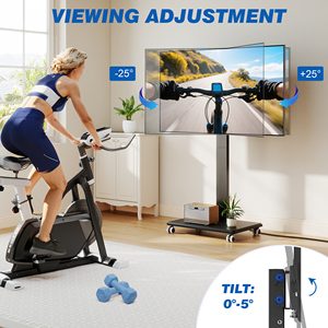 Soporte Móvil para <span class=keywords><strong>TV</strong></span> de <span class=keywords><strong>75</strong></span> <span class=keywords><strong>Pulgadas</strong></span> con Ruedas, Altura Ajustable, Tomacorriente y Capacidad de Carga de 110 lb - Product Image 5