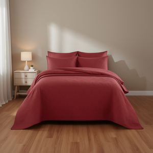 Ensemble de couvre-lit réversible Db Modern, rouge, taille Queen, motif floral, en coton matelassé, pour usage domestique - Product Image 2