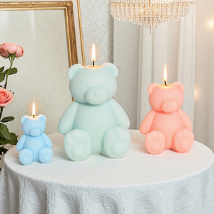 Molde <span class=keywords><strong>de</strong></span> Silicona Platino <span class=keywords><strong>con</strong></span> Diseño <span class=keywords><strong>de</strong></span> Oso <span class=keywords><strong>de</strong></span> Orejas Redondas, Multiusos para Velas, Jabones, Chocolate, Resina y Manualidades <span class=keywords><strong>de</strong></span> Yeso - Product Image 1