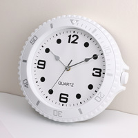 Jam Dinding Quartz Hitam 12-Inci Tanpa Suara Tanpa Bunyi Tik-tok, Berbahan Plastik Resin, Desain Art Deco Satu Sisi, Dioperasikan dengan Baterai, untuk Rumah dan Hunian