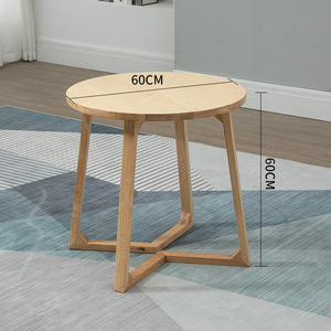 Muebles para el Hogar, Mesa de Centro Redonda de Estilo Japonés, de Madera Maciza, de Doble Capa, de Una Sola Capa - Product Image 1
