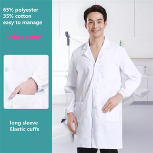 Camice da Laboratorio Unisex in Poliestere e Cotone con Logo Stampato, Camice Bianco Personalizzato per Medici e Ospedali - Product Image 2