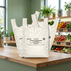 Ukhi Brand <b>Compostable</b> T-Shirt <b>Bags</b> PE Biodegradable Digital Printing Heat Seal Customizable Business Shopping - Product Image 5
