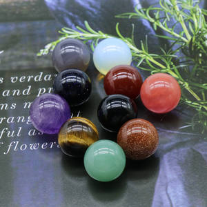 Vente en gros de perles naturelles, perles sphériques non percées de 16mm, perles de guérison Reiki en cristal non poreux, pierre précieuse, boule, artisanat - Product Image 4
