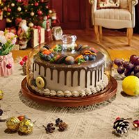 Vente en gros de support à gâteau en bois support à gâteau en acacia avec couvercle, support à gâteau rond en bois pour fête de mariage