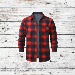 Camisa <span class=keywords><strong>de</strong></span> Franela Gruesa a Cuadros para <span class=keywords><strong>Hombre</strong></span> con Ribete <span class=keywords><strong>de</strong></span> Pana, Camisa Casual <span class=keywords><strong>de</strong></span> <span class=keywords><strong>Trabajo</strong></span> para Otoño e Invierno, Top Cálido para Exteriores, Logotipo Personalizado - Product Image 2