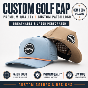 Tactical 5 Panel Solid <b>Waterproof</b> Oxford Sporty Golf Cap Low MOQ OEM Laser Perforated Durable Sportswear Product - Product Image 1