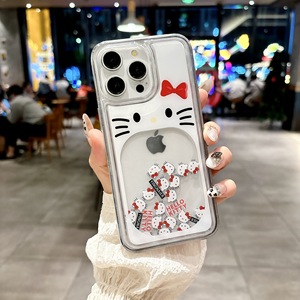 Dễ Thương Phim Hoạt Hình Lỏng Quicksand Nổi <span class=keywords><strong>Kitty</strong></span> Trong Suốt TPU Điện Thoại Trường Hợp Bìa Cho <span class=keywords><strong>Iphone</strong></span> 17 Pro Max Năng Động KT Mèo Điện Thoại Bìa - Product Image 3