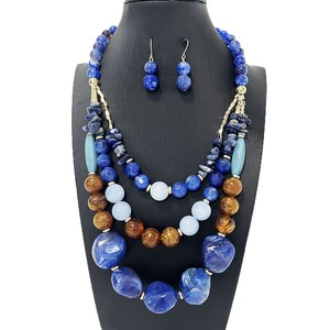 <span class=keywords><strong>Collana</strong></span> multistrato con <span class=keywords><strong>perline</strong></span> e orecchino colorato in acrilico irregolare accessori moda gioielli esagerati gioielli per le donne - Product Image 5