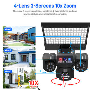 Солнечный уличный фонарь 2-в-1 с 3 экранами, 10-кратным зумом, 4G-камерой видеонаблюдения, автоматическим отслеживанием, полноцветным ночным видением, обнаружением движения и облачным хранилищем - Product Image 3