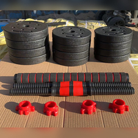 Logo personnalisé réglable 10kg-50kg ensemble d'haltères en PVC Fitness à domicile poids libres pour la musculation en salle de sport