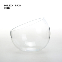 Bol en verre à coupe oblique Vase en verre Terrarium transparent pour fête de mariage