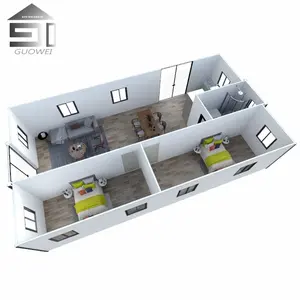 Specializzato nella produzione di case container pieghevoli casa container mobile resistente al freddo con 3 camere da letto