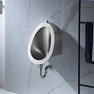 <span class=keywords><strong>Urinoir</strong></span> mural ovale sans eau en acier inoxydable SUS304 populaire pour hommes, toilettes à capteur - Product Image 2