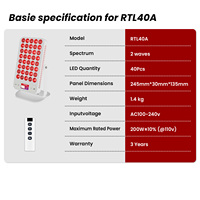 Appareil de luminothérapie à lumière rouge à haute irradiance portable IDEATHERAPY, télécommande, panneau de luminothérapie à lumière rouge pour les voyages