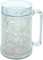 Chopes à bière classiques de 16 oz, réfrigérables, à double paroi, avec gel, verres Frosty Freezer avec poignée, transparents