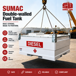 Tanque de Combustible Portátil SUMAC de 1000 Galones, Certificado UL142, Montado sobre Plataforma, de <span class=keywords><strong>Acero</strong></span>, para Almacenamiento de Combustible en Sitio para Vehículos y Flotas - Product Image 1
