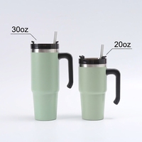 Mug à café isotherme en acier inoxydable 20 oz avec logo personnalisé, double paroi sous vide, poignée, cadeau d'affaires, revêtement poudré, OEM