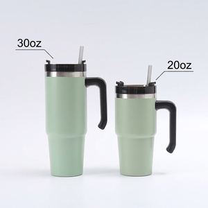 Mug à café isotherme en acier inoxydable 20 oz avec logo personnalisé, double paroi sous vide, poignée, cadeau d'affaires, revêtement poudré, OEM - Product Image 1
