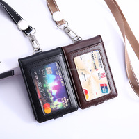 Dompet Kartu Kulit Asli Multi-Kartu Bentuk Kotak & Tempat Kartu Identitas dengan Jahitan Logo Kustom Tersedia