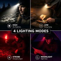 Lampe torche LED 1200lm personnalisée, fabriquée en usine depuis 44 ans, 2600mAh, étanche IP68, en alliage d'aluminium réglable, portée 125m, OEM ODM, moule gratuit