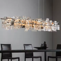 Lustre rectangulaire décoratif, design moderne, extra long, décoration, lampes de table à manger, lumière italienne